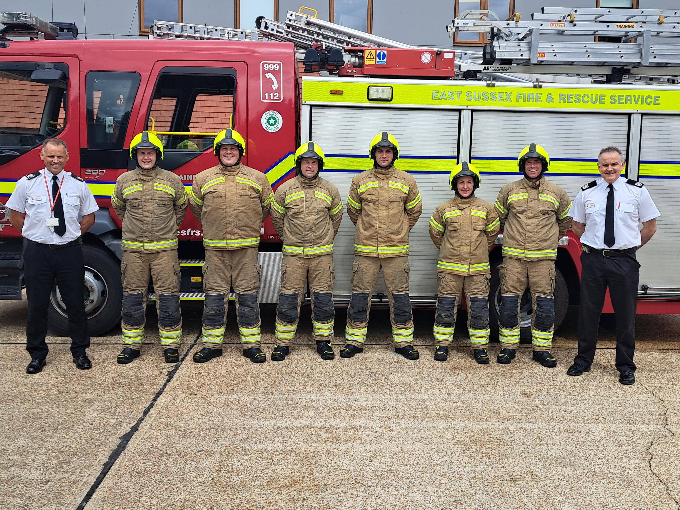 On call firefighter recruits celebrate passing out