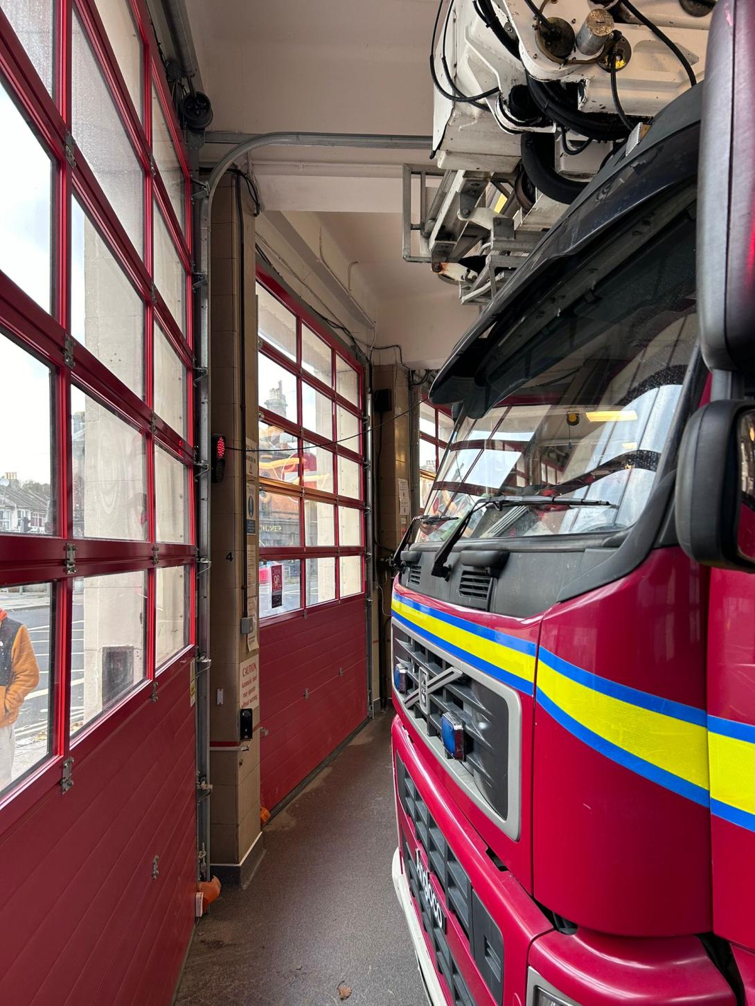 Fire appliance in bay at Preston Circus