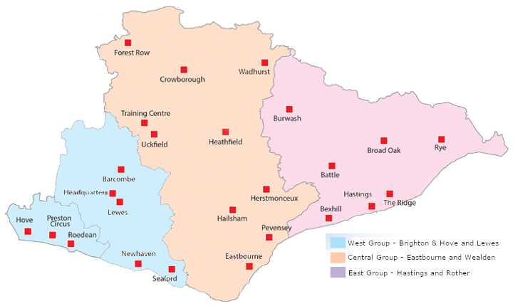 Groups & Community Fire Stations Map